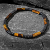 2Pcs 2 Styles Natural 2Pcs 2 Styles Natural Yellow Tiger Eye Cylinder Beads & Synthetic Non-magnetic Hematite Beads Stretch Bracelets for MenYellow Tiger Eye & Synthetic Non-magnetic Hematite Beads Stretch Bracelets for Men NN9022-4