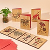 CRASPIRE Rectangle with Pattern Wooden Greeting Cards DIY-CP0006-75C-6