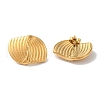 Textured Rectangle Ion Plating(IP) 304 Stainless Steel Stud Earrings for Women EJEW-L287-019G-2