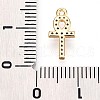 Brass Micro Pave Clear Cubic Zirconia Charms KK-T075-08G-3