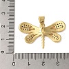 Rack Plating Brass Micro Pave Cubic Zirconia Pendants KK-P279-14G-3