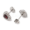 Ion Plating(IP) 304 Stainless Steel Heart Stud Earrings EJEW-C099-13PG-01-3