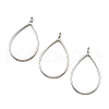 Rack Plating Alloy Teardrop Open Back Bezel Pendants PALLOY-TA0001-09P-3