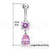 316L Surgical Stainless Steel Cubic Zirconia Teardrop Dangle Belly Rings WG1D57E-01-3