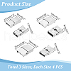 Unicraftale 12Pcs 3 Styles 201 Stainless Steel Watch Band Clasps STAS-UN0059-76-3