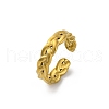 Twist Braid 304 Stainless Steel Open Cuff Rings for Women RJEW-M019-23G-2