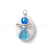 Natural Mixed Cowrie Shell Beads with Eco-Friendly Transparent Acrylic Beads and Tibetan Style Alloy Fairy Wing Beads Pendants PALLOY-JF03814-02-3