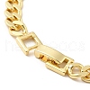 Green Cubic Zirconia Leopard Link Bracelet with Brass Curb Chains for Men Women KK-H434-11G-5