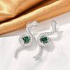 Brass Micro Pave Cubic Zirconia Stud Earrings EJEW-P301-18P-2