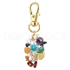 Chakra Natural Red Jasper & Green Aventurine & Red Aventurine & Citrine & Lapis Lazuli & Amethyst & Synthetic Turquoise Chip Pendant Decorations HJEW-JM02516-2