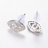 Brass Micro Pave Cubic Zirconia Ear Studs ZIRC-E132-04B-P-2