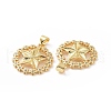 Brass Micro Pave Cubic Zirconia Pendants ZIRC-P106-22G-3