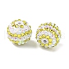 Striped Resin Rhinestone Beads OACR-A037-01G-2