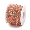 Cherry Quartz Glass  & Glass Link Chains CHC-K014-12G-06-2