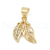 Rack Plating Brass Micro Pave Cubic Zirconia Pendants KK-H509-15G-1