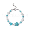 Synthetic Turquoise Beads Stretch Bracelets for Women BJEW-TA00601-2
