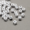 Large Hole Acrylic Letter European Beads SACR-Q103-7mm-01T-1