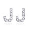 Brass Cubic Zirconia Stud Earrings EJEW-BB35118-J-1