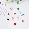 DICOSMETIC 32Pcs 8 Colors Brass Glass Connector Charms GLAA-DC0001-15-4