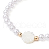 3Pcs 3 Styles ABS Plastic Imitation Pearl Beads and Shell Beads Stretch Bracelets for Women BJEW-JB11797-4
