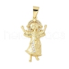 Brass Micro Pave Cubic Zirconia Pendants KK-P293-26C-G-1