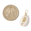 Natural Cowrie Shell Copper Wire Wrapped Pendants PALLOY-JF02936-02-2