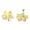 Hollow Out Flower Stainless Steel Stud Earrings for Women EJEW-G360-01C-2