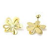 Hollow Out Flower Titanium Steel Stud Earrings for Women EJEW-G360-01C-2