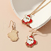 Christmas Theme Alloy Enamel Pendant Necklaces & Dangle Earrings Sets for Women WGFE393-04-2