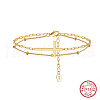 S925 Sterling Silver Multi-strand Bracelets for Woman BJEW-H622-01G-3