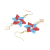 Glass Seed Beads Hexagram Dangle Earrings EJEW-MZ00413-3