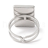 304 Stainless Steel Open Cuff Ring for Women RJEW-F166-03P-02-3