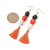 Halloween Skull Synthetic Dyed Turquoise Dangle Earrings EJEW-JE05883-01-3