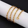 3mm Rack Plating Brass Rope Chain Necklaces for Women Men MAK-L044-29G-2