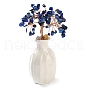Mother's Day Natural Lapis Lazuli Chips Money Tree Decorations DJEW-C016-01J-1