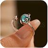 Sterling Silver Cubic Zirconia and Rotating Glass Cuff Rings FS-WG9C688-01-2