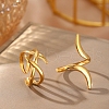 2Pcs 304 Stainless Steel Adjustable Cuff Rings Sets for Women RJEW-Z099-02G-2