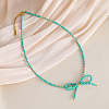 Feaceted Rondelle Glass Beaded Necklaces LK3957-11-1