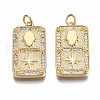 Brass Micro Pave Clear Cubic Zirconia Pendants KK-S356-231G-NF-1