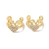 Heart & Word Love Brass Micro Pave Cubic Zirconia Cuff Earrings for Women EJEW-P281-05G-1