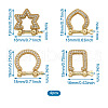 4Pcs 4 Style Brass Micro Pave Clear Cubic Zirconia D-Ring Anchor Shackle Clasps ZIRC-PJ0001-02-16