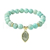 Natural Amazonite Stretch Bracelets BJEW-JB10135-04-1