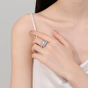 Flat Round Rotatable Open Cuff Rings for Women RJEW-S402-08P-3