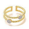Rack Plating Brass Micro Pave Cubic Zirconia Open Cuff Rings for Women RJEW-M022-28G-2