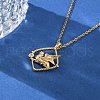Brass Clear Cubic Zirconia Pendant Necklaces for Women NJEW-B121-01G-03-3