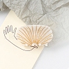 Shell Shape Cellulose Acetate Large Claw Hair Clips PW-WG50136-05-1