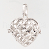 Eco-Friendly Rack Plating Brass Hollow Heart Cage Pendants KK-M180-05P-NR-1