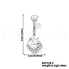 Geometric Brass Clear Cubic Zirconia Rhombus Curved Barbell Belly Button Rings for Women's Gift OY0687-2-1