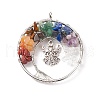 Natural Mixed Stone Chip Big Pendants PALLOY-JF01668-02-2