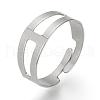 Tarnish Resistant Adjustable 304 Stainless Steel Finger Ring Settings STAS-R094-18-1